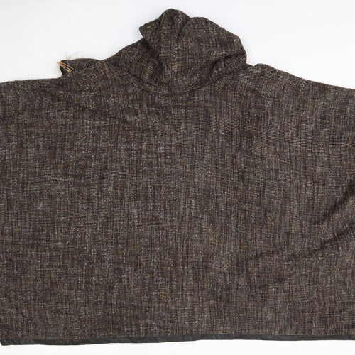 Aftershock Womens Brown V-Neck  Acrylic Cardigan Jumper Size S