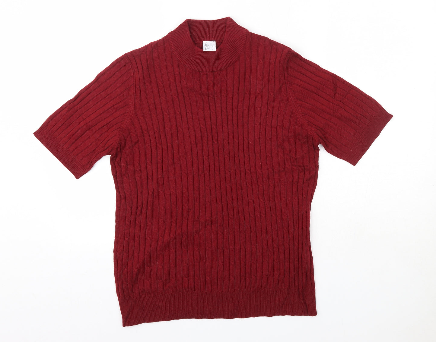 Preworn Womens Red High Neck  Acrylic Pullover Jumper Size 16   - Burgundy