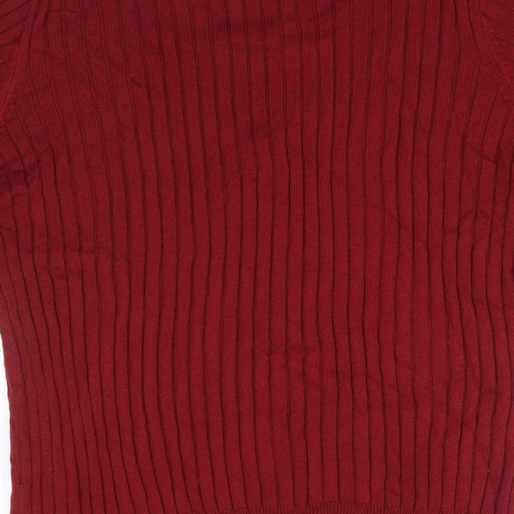 Preworn Womens Red High Neck  Acrylic Pullover Jumper Size 16   - Burgundy
