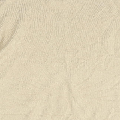 M&S Womens Beige High Neck  Acrylic Pullover Jumper Size 12