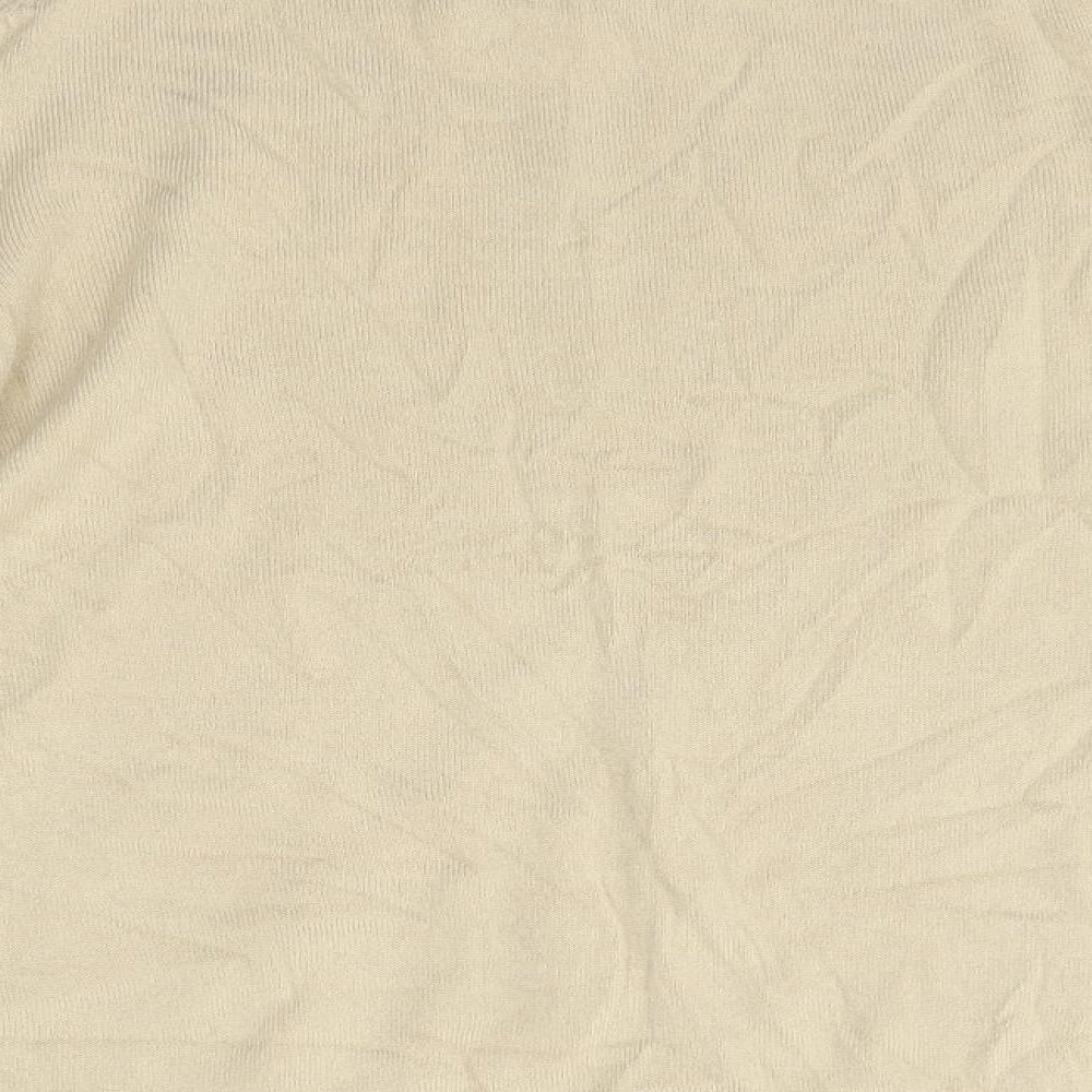 M&S Womens Beige High Neck  Acrylic Pullover Jumper Size 12