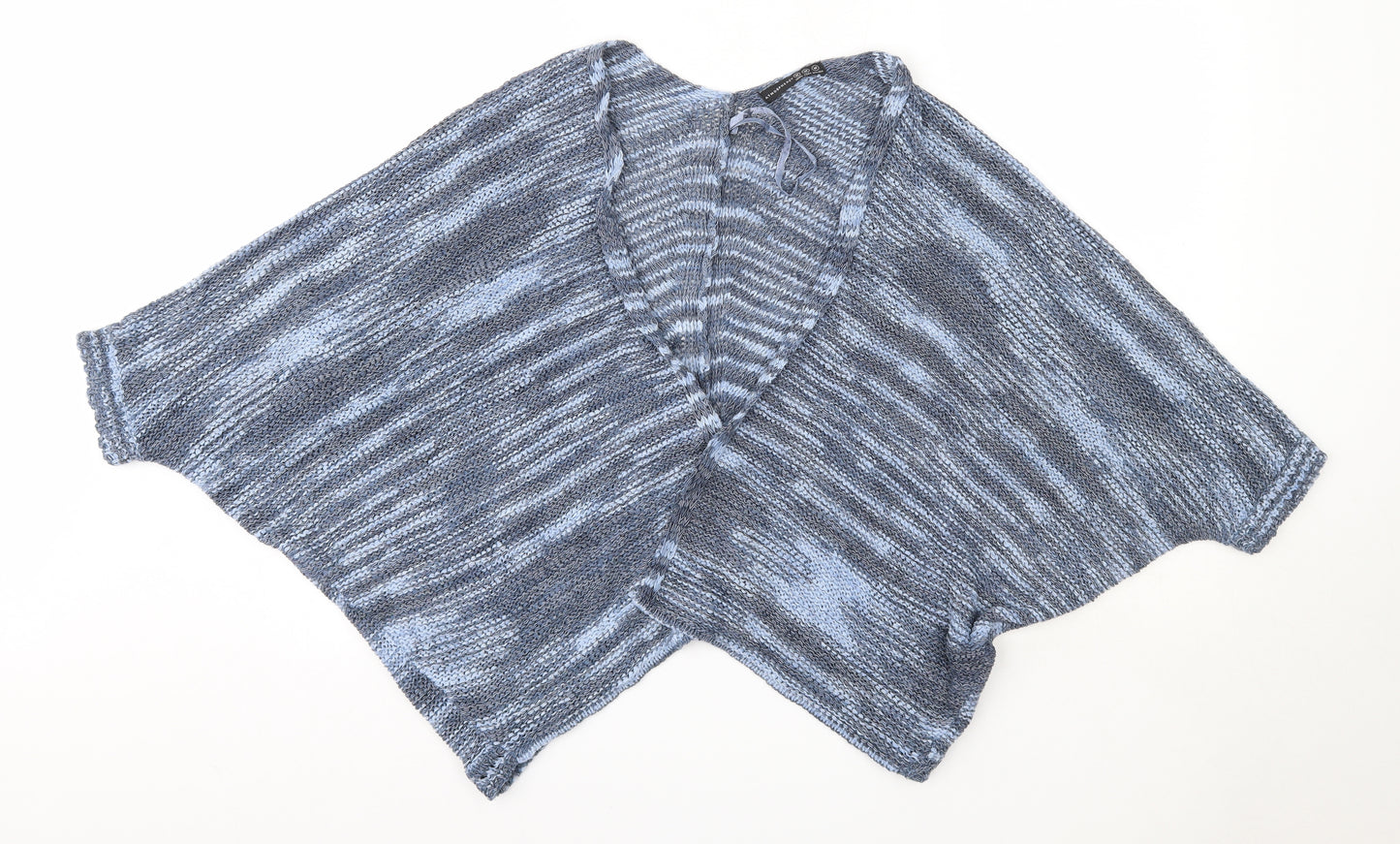Primark Womens Blue V-Neck  Acrylic Cardigan Jumper Size M