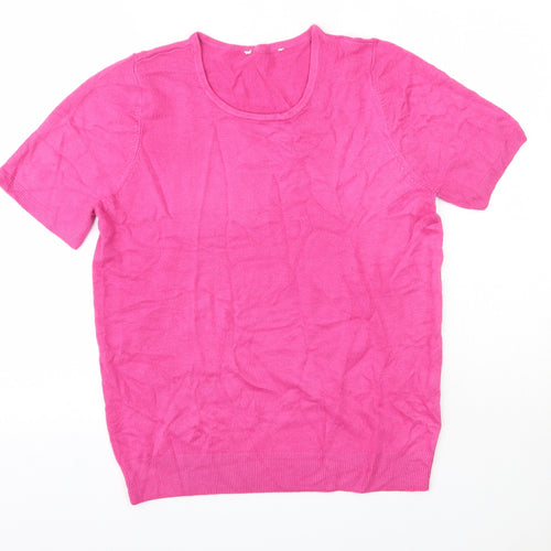 BHS Womens Pink Round Neck  Acrylic Pullover Jumper Size 14