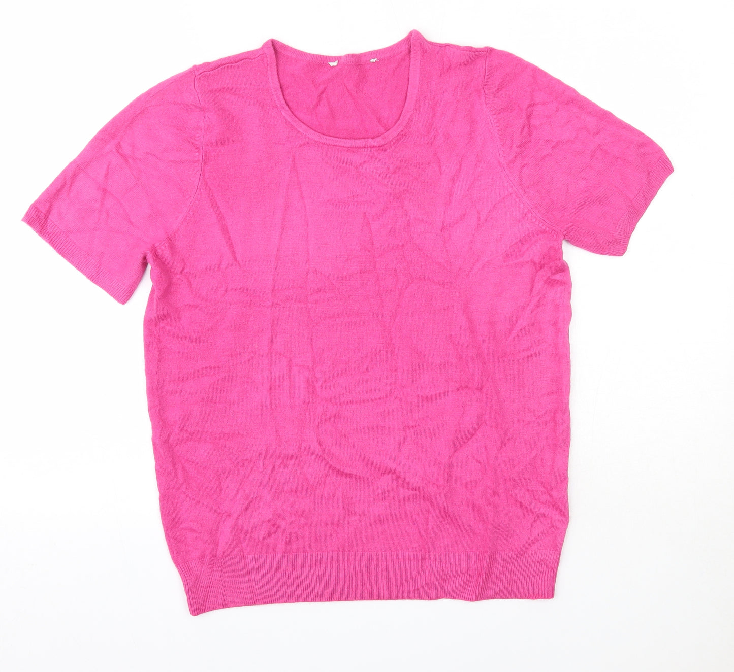 BHS Womens Pink Round Neck  Acrylic Pullover Jumper Size 14