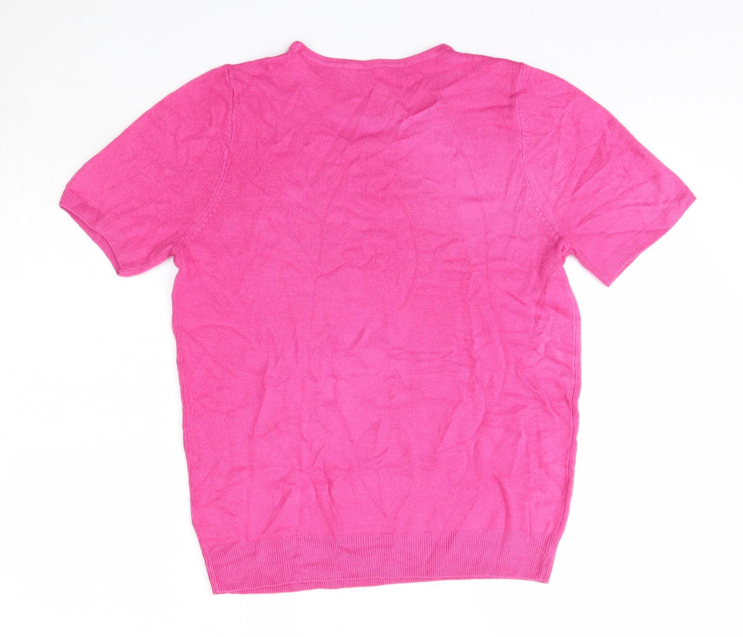 BHS Womens Pink Round Neck  Acrylic Pullover Jumper Size 14