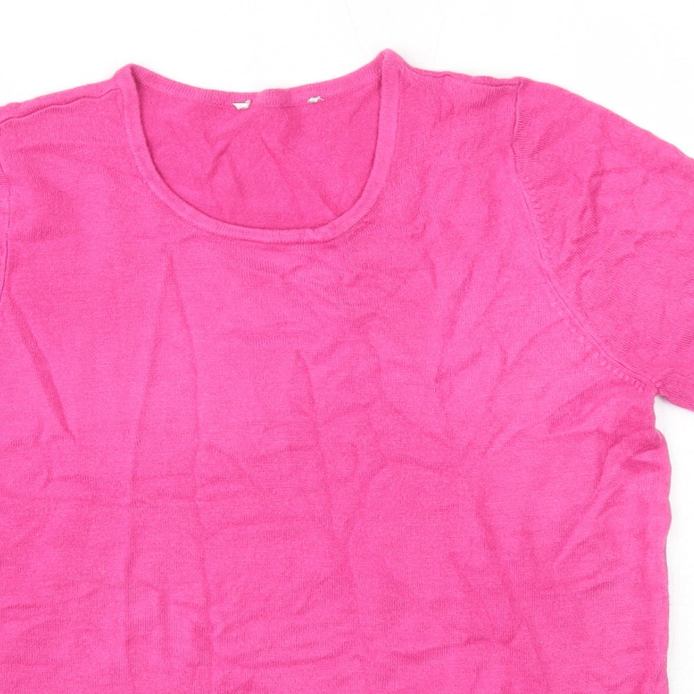 BHS Womens Pink Round Neck  Acrylic Pullover Jumper Size 14