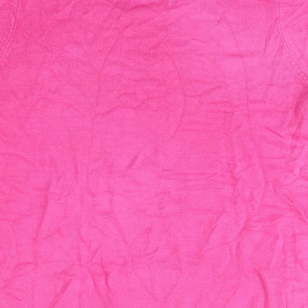 BHS Womens Pink Round Neck  Acrylic Pullover Jumper Size 14