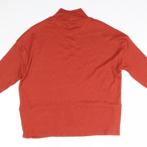 Pep & Co Womens Orange High Neck  Polyester Pullover Jumper Size 8