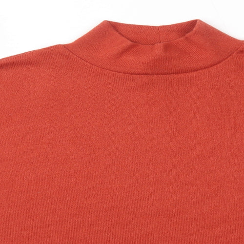 Pep & Co Womens Orange High Neck  Polyester Pullover Jumper Size 8
