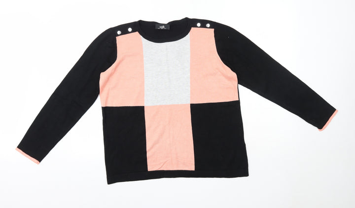 Wallis Womens Multicoloured Round Neck  Viscose Pullover Jumper Size 16