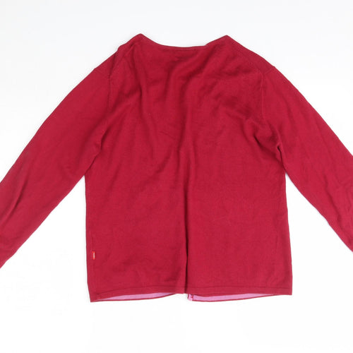 Jackpot Womens Pink Round Neck  Cotton Cardigan Jumper Size M