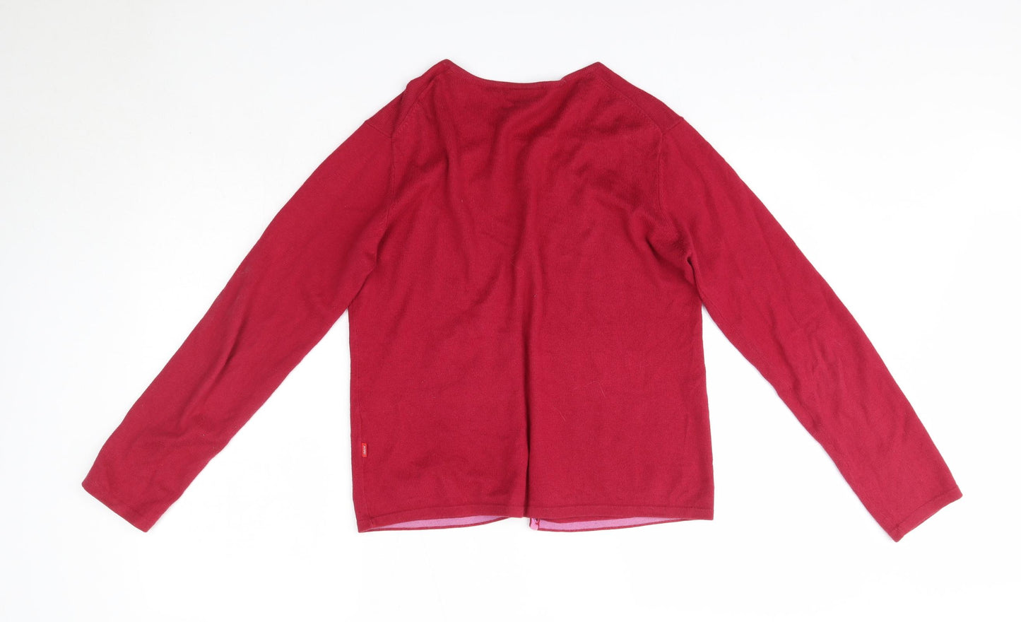 Jackpot Womens Pink Round Neck  Cotton Cardigan Jumper Size M