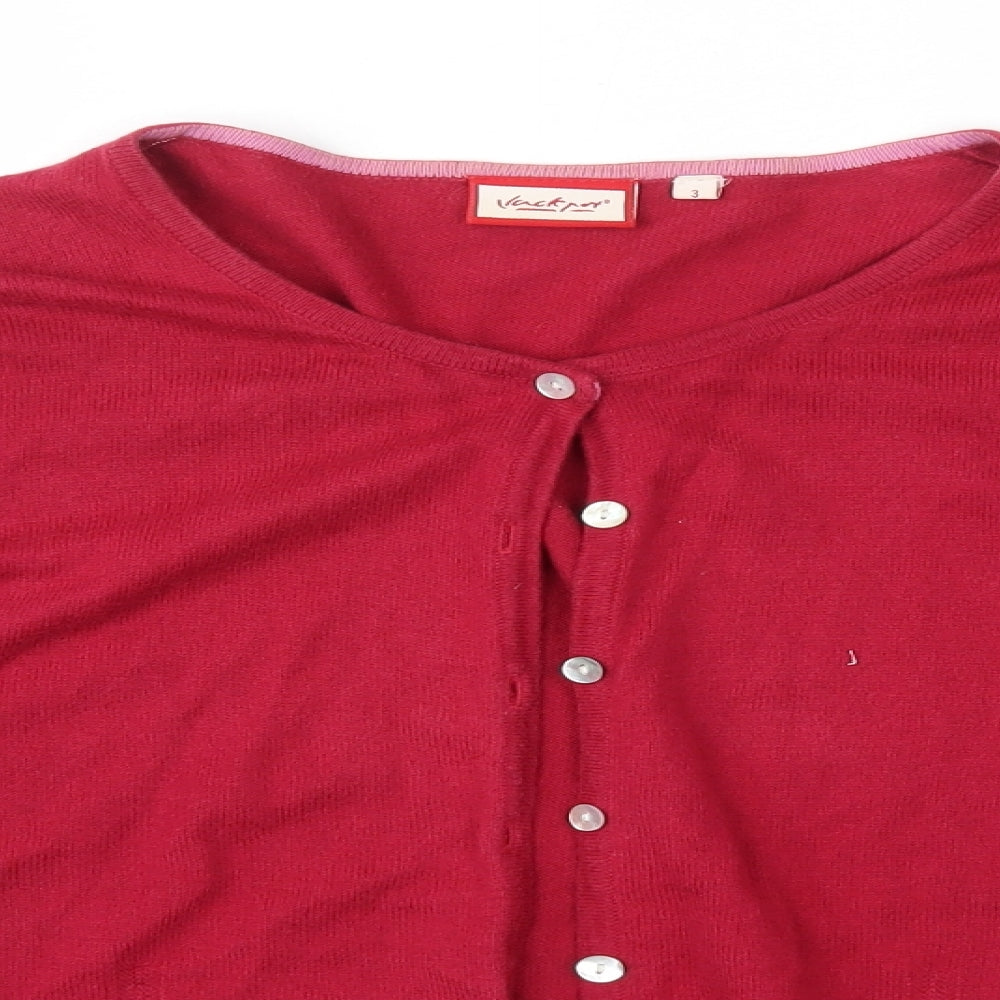 Jackpot Womens Pink Round Neck  Cotton Cardigan Jumper Size M