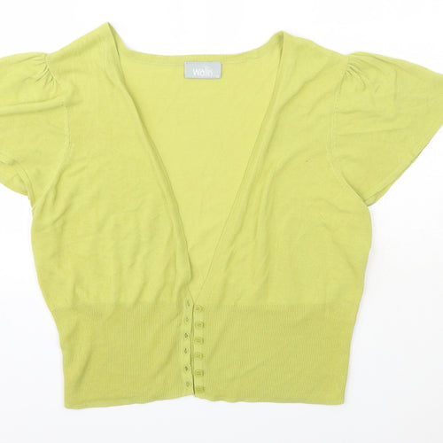 Wallis Womens Green  Viscose Basic Blouse Size 16 Round Neck