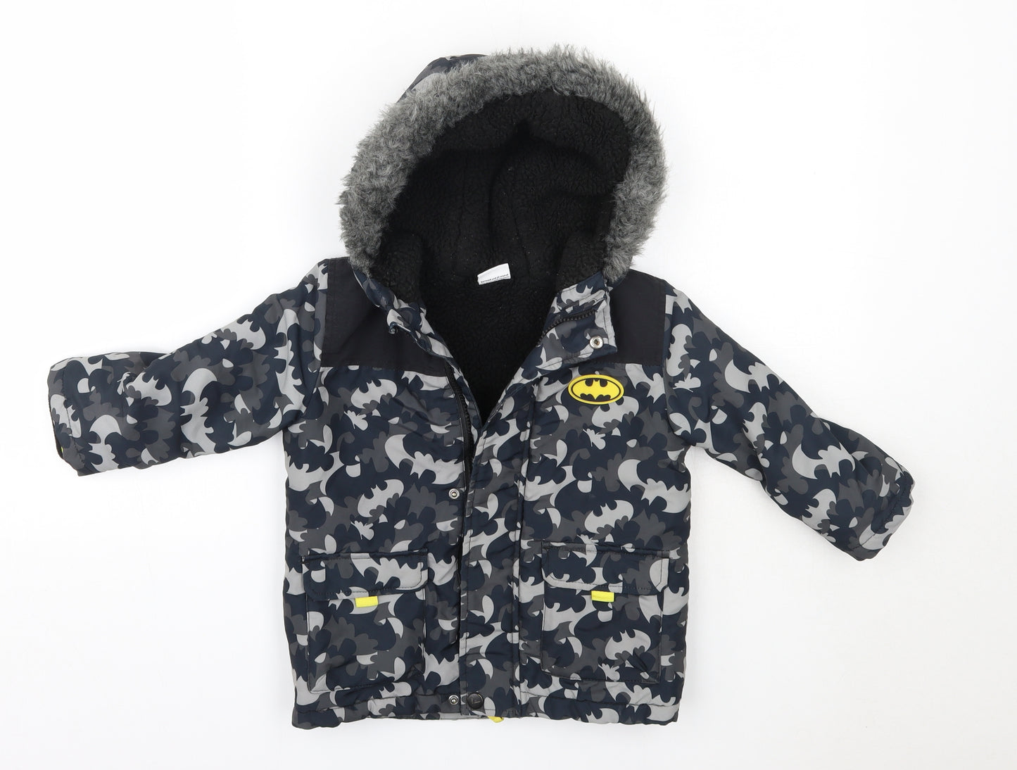 George Boys Grey   Parka Coat Size 2-3 Years   - Batman