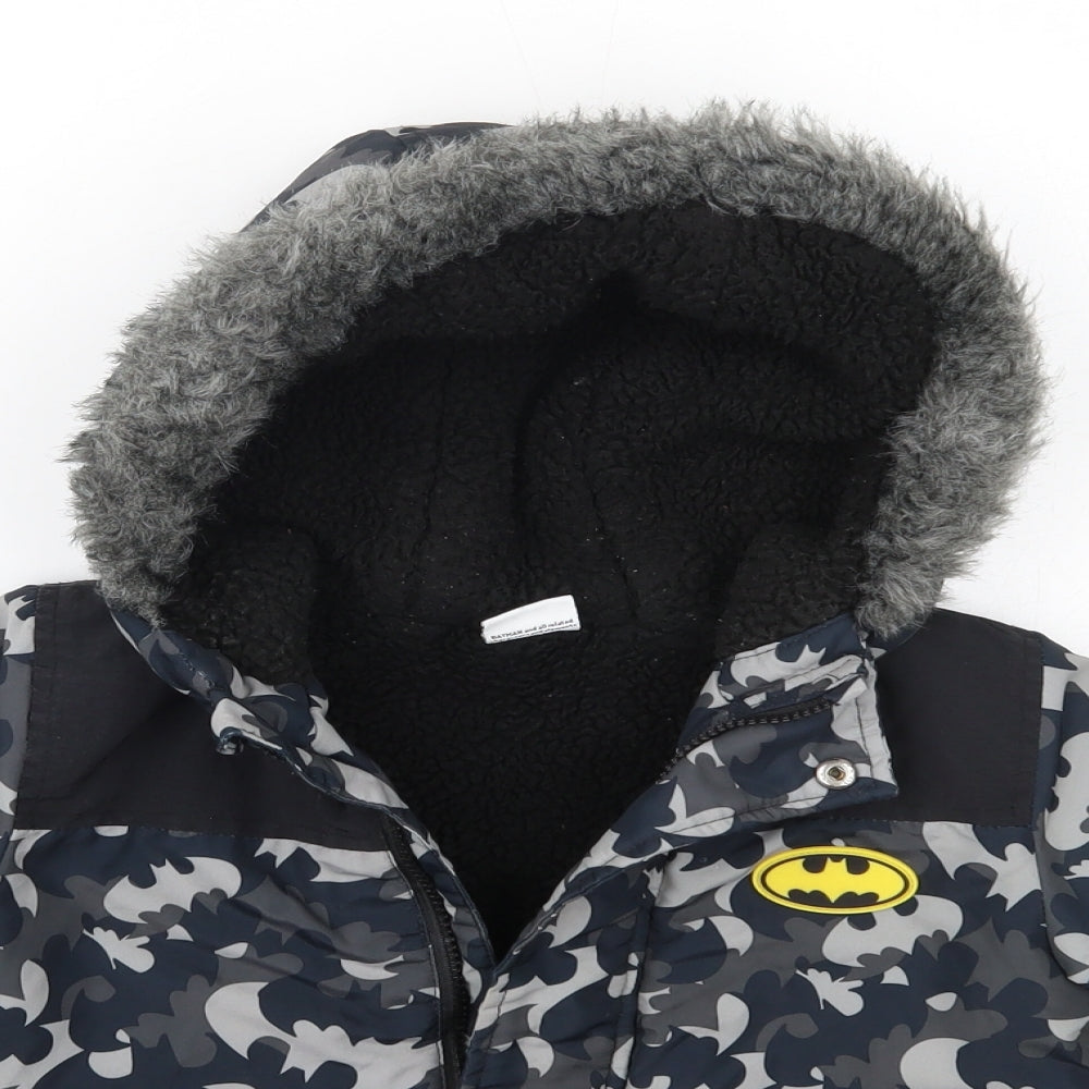 George Boys Grey   Parka Coat Size 2-3 Years   - Batman