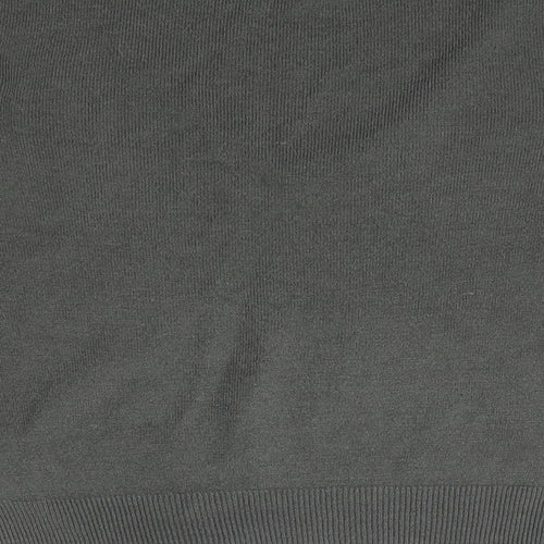 Topshop Womens Grey V-Neck  Acrylic Pullover Jumper Size 8