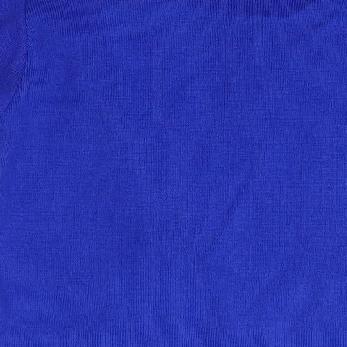 Glimose Design Womens Blue Round Neck  Acrylic Cardigan Jumper Size L