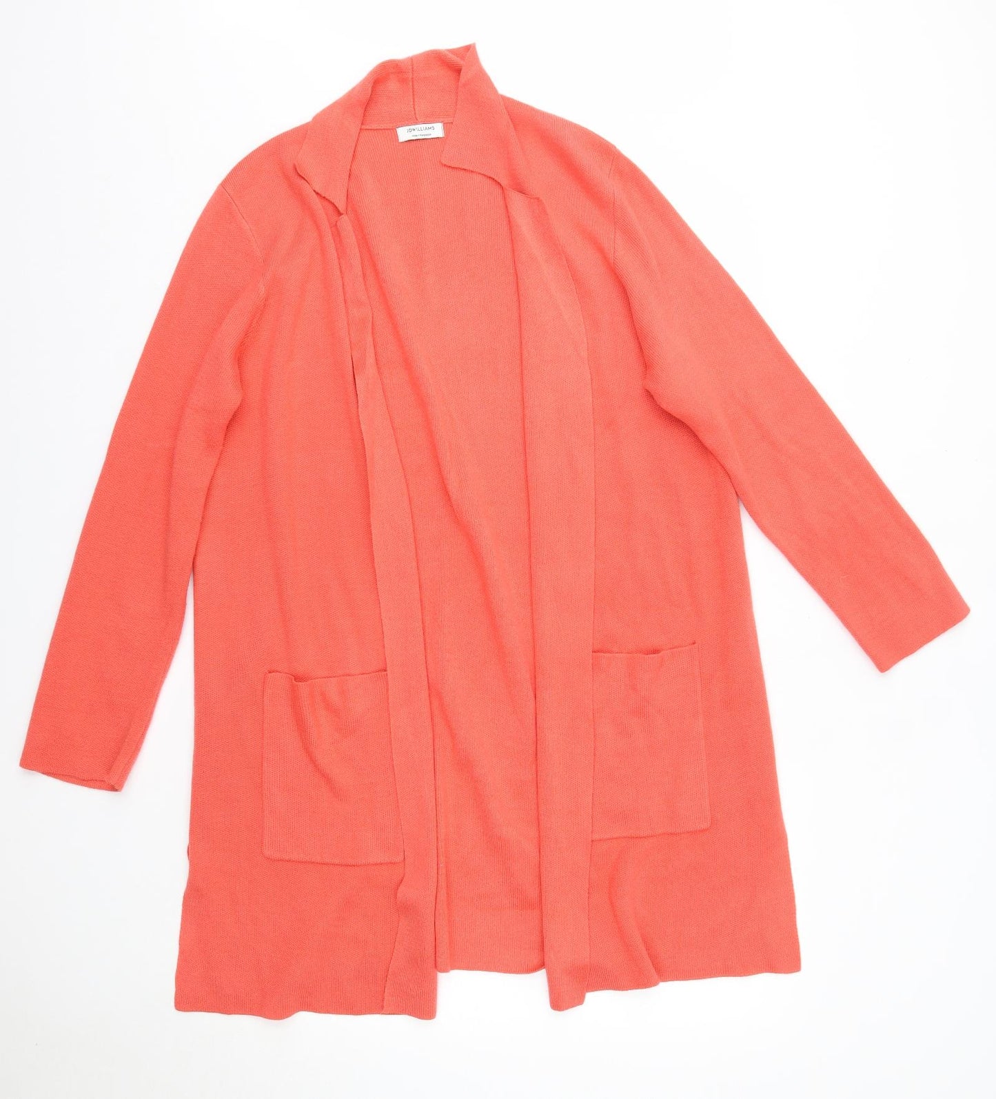 JD Williams Womens Orange V-Neck  Acrylic Cardigan Jumper Size 16