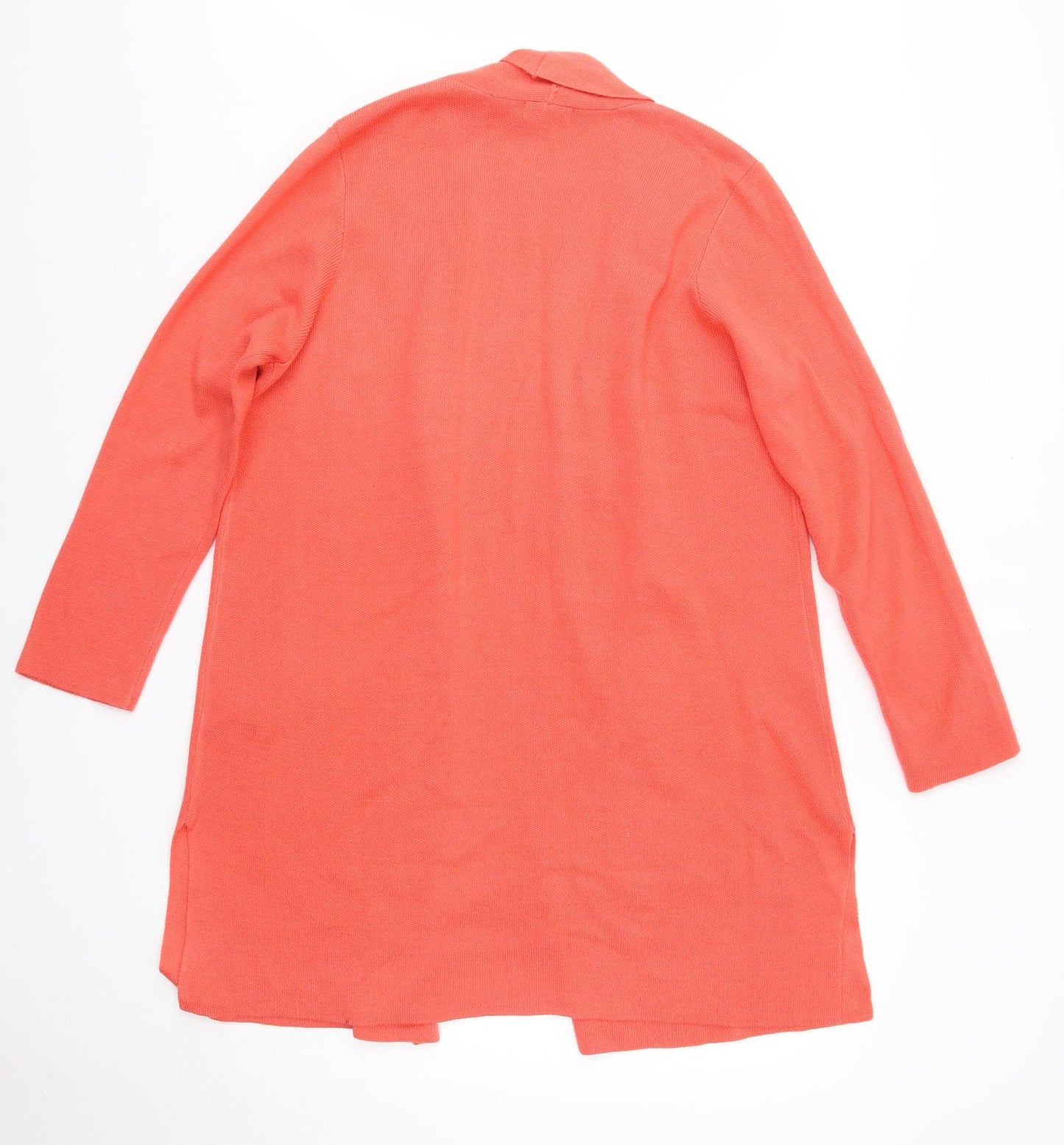 JD Williams Womens Orange V-Neck  Acrylic Cardigan Jumper Size 16