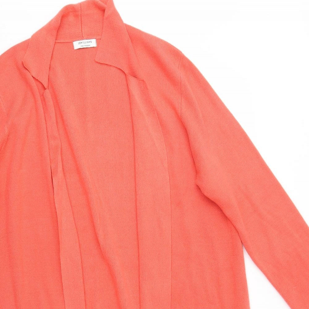 JD Williams Womens Orange V-Neck  Acrylic Cardigan Jumper Size 16