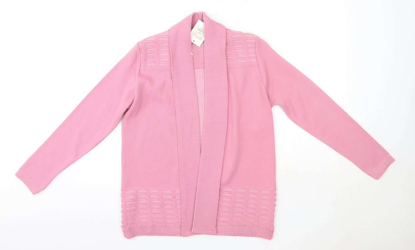 Classics Womens Pink V-Neck  Acrylic Cardigan Jumper Size S