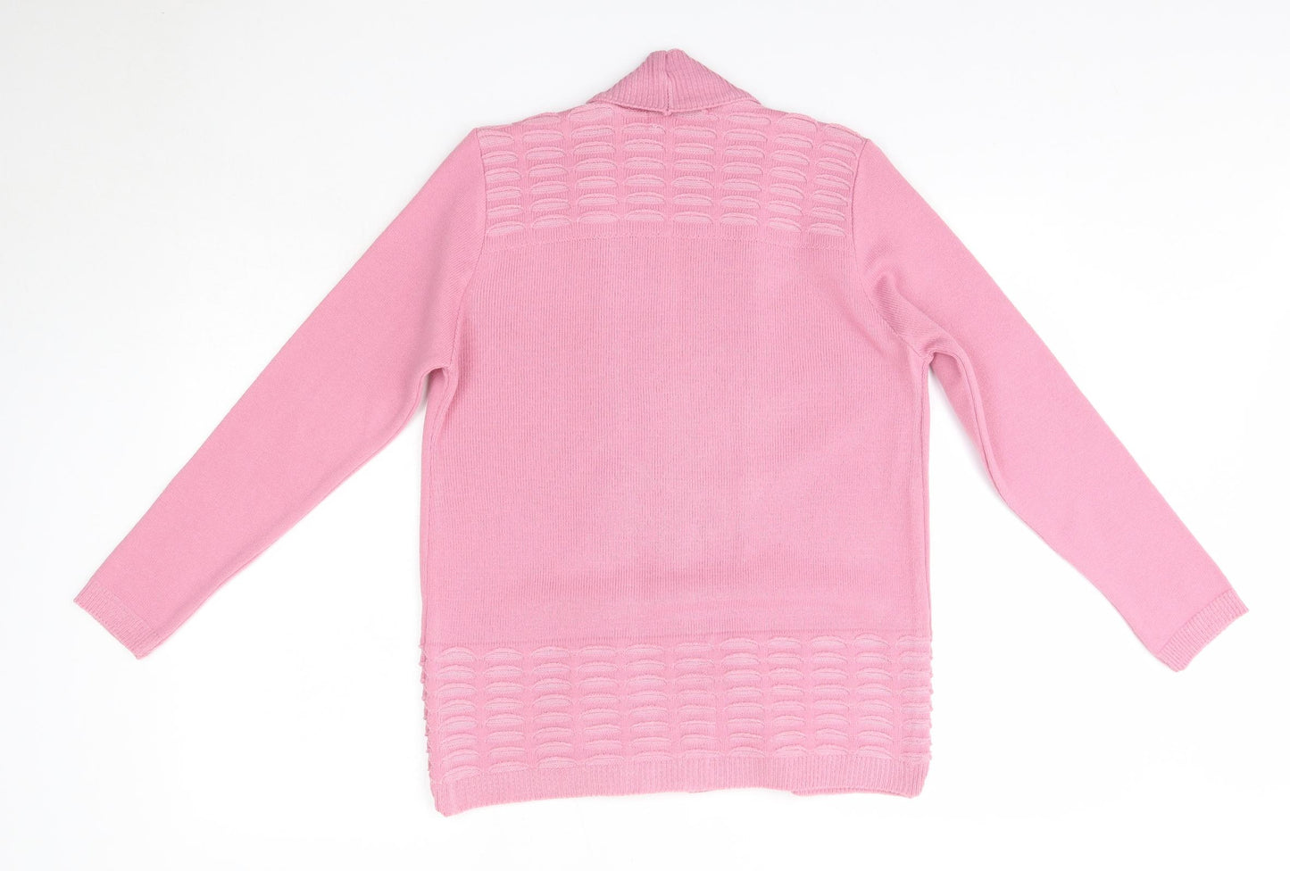 Classics Womens Pink V-Neck  Acrylic Cardigan Jumper Size S