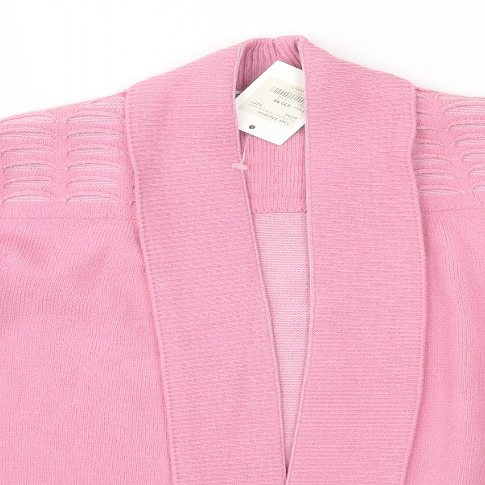 Classics Womens Pink V-Neck  Acrylic Cardigan Jumper Size S