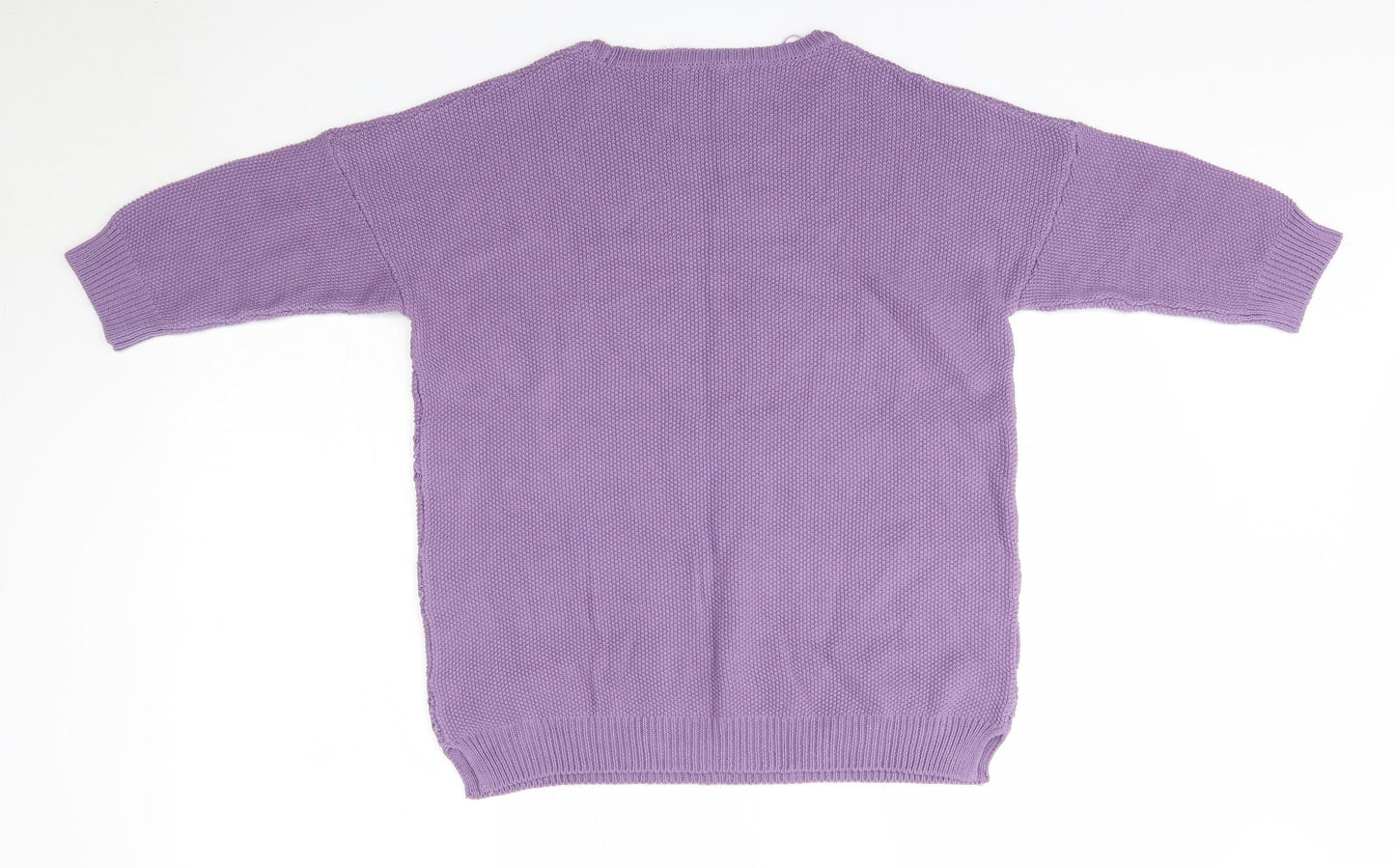 Damart Womens Purple Round Neck  100% Cotton Pullover Jumper Size 10