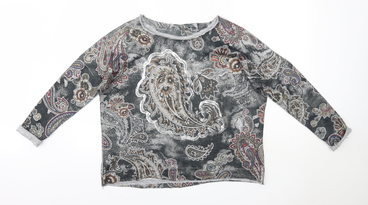 Preworn Womens Multicoloured Round Neck Paisley Viscose Pullover Jumper Size L