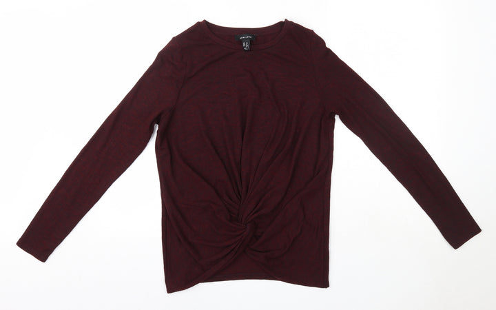 New Look Womens Purple Round Neck  Polyester Pullover Jumper Size 12