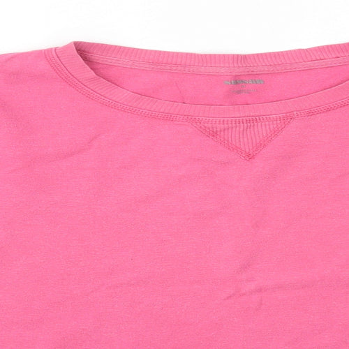 Sussan Womens Pink Round Neck  100% Cotton Pullover Jumper Size M