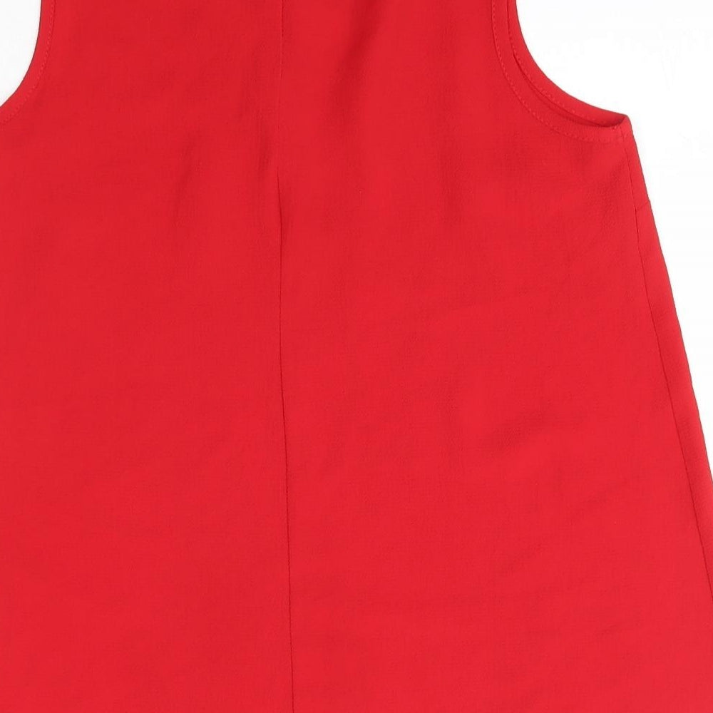 Select Womens Red  Polyester Basic Blouse Size 6 Round Neck