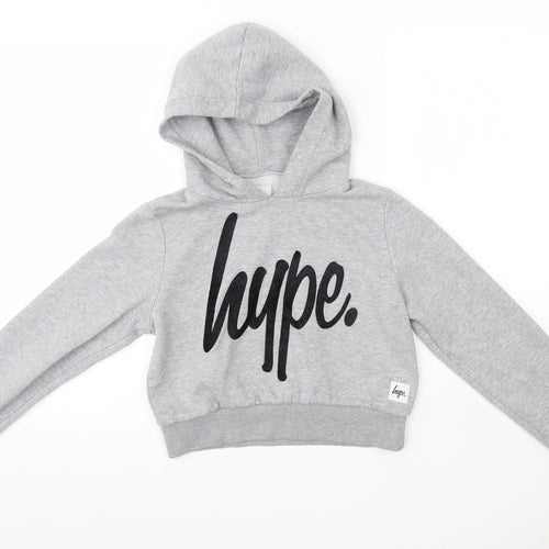 Hype Womens Grey  Cotton Pullover Hoodie Size 6