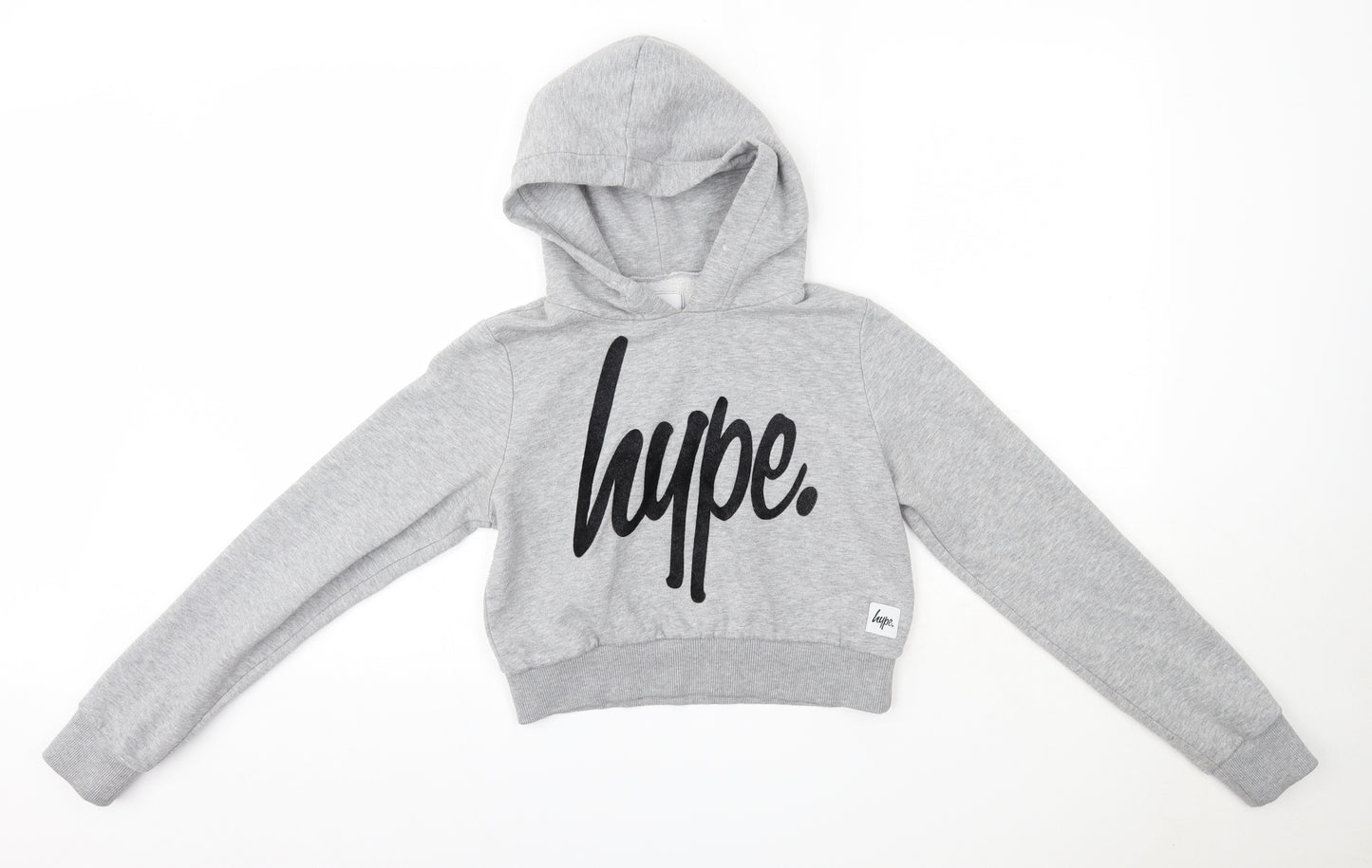 Hype Womens Grey  Cotton Pullover Hoodie Size 6