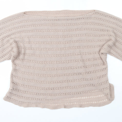 SheIn Womens Brown Round Neck  Acrylic Pullover Jumper Size 2XL