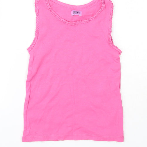 F&F Girls Pink  100% Cotton Basic Tank Size 5-6 Years Round Neck