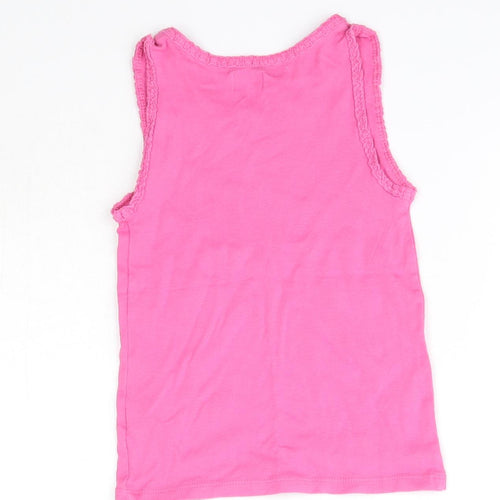 F&F Girls Pink  100% Cotton Basic Tank Size 5-6 Years Round Neck