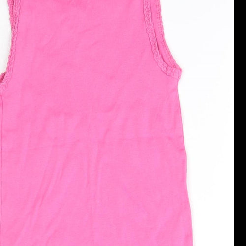 F&F Girls Pink  100% Cotton Basic Tank Size 5-6 Years Round Neck