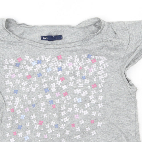 GAP Kids Girls Grey  100% Cotton Basic T-Shirt Size 8 Years Round Neck