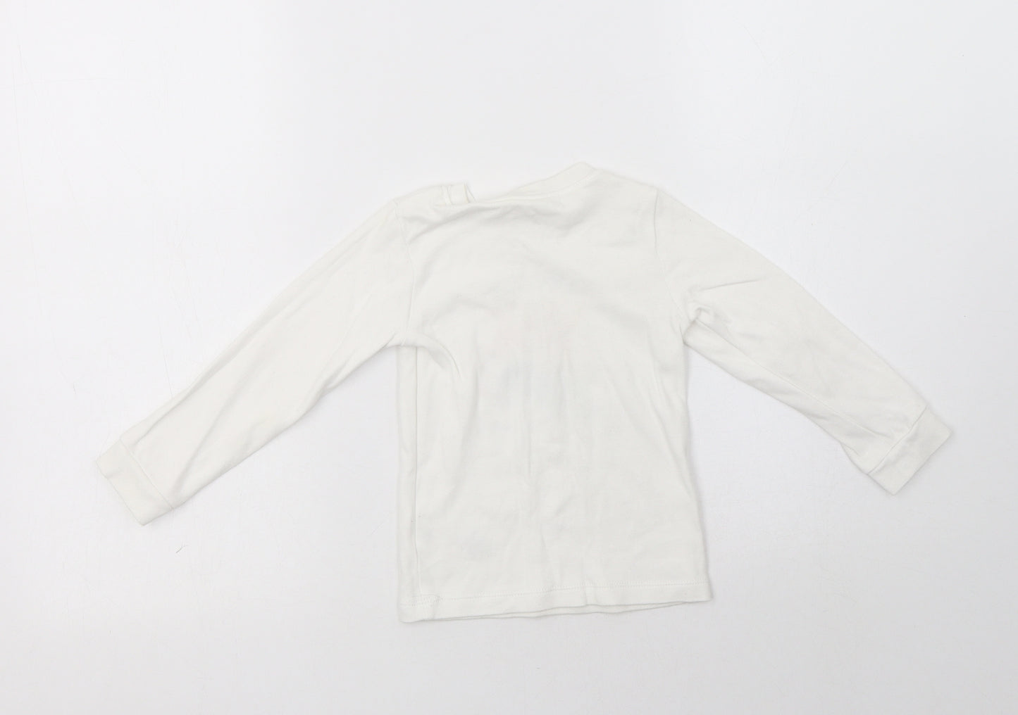 George Baby White  Cotton Basic T-Shirt Size 18-24 Months Crew Neck  - Winnie The Pooh