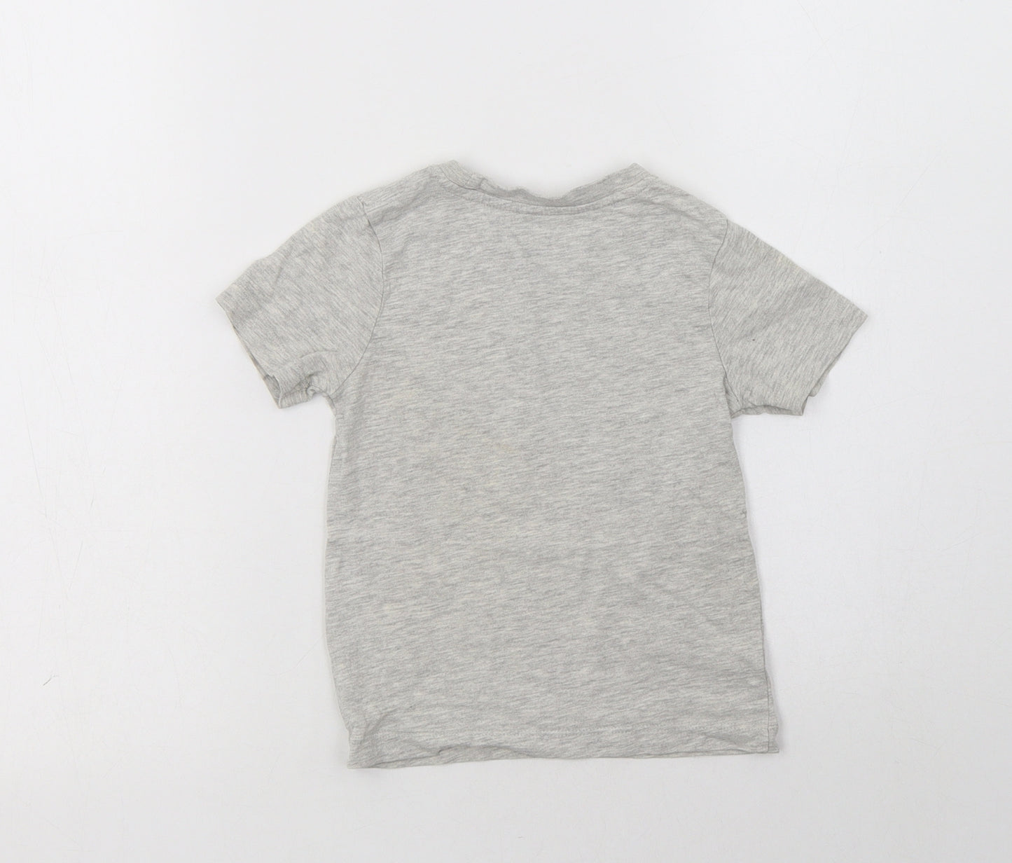Nutmeg Baby Grey  Cotton Basic T-Shirt Size 18-24 Months Crew Neck  - Little Dude