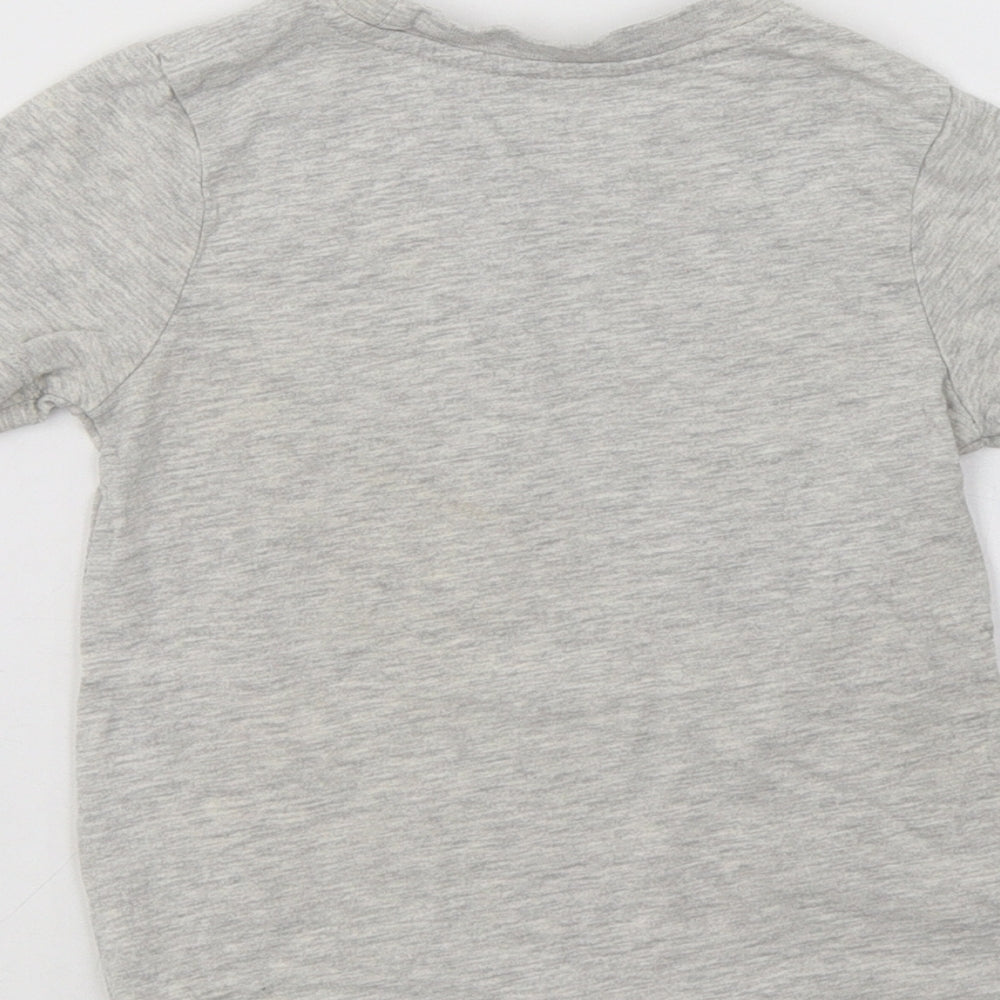 Nutmeg Baby Grey  Cotton Basic T-Shirt Size 18-24 Months Crew Neck  - Little Dude