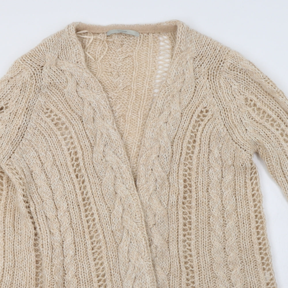 George Womens Beige V-Neck  Acrylic Cardigan Jumper Size 14