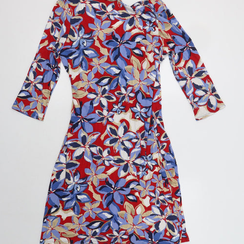 Gallery Womens Multicoloured Geometric Viscose Wrap Dress  Size 18  V-Neck