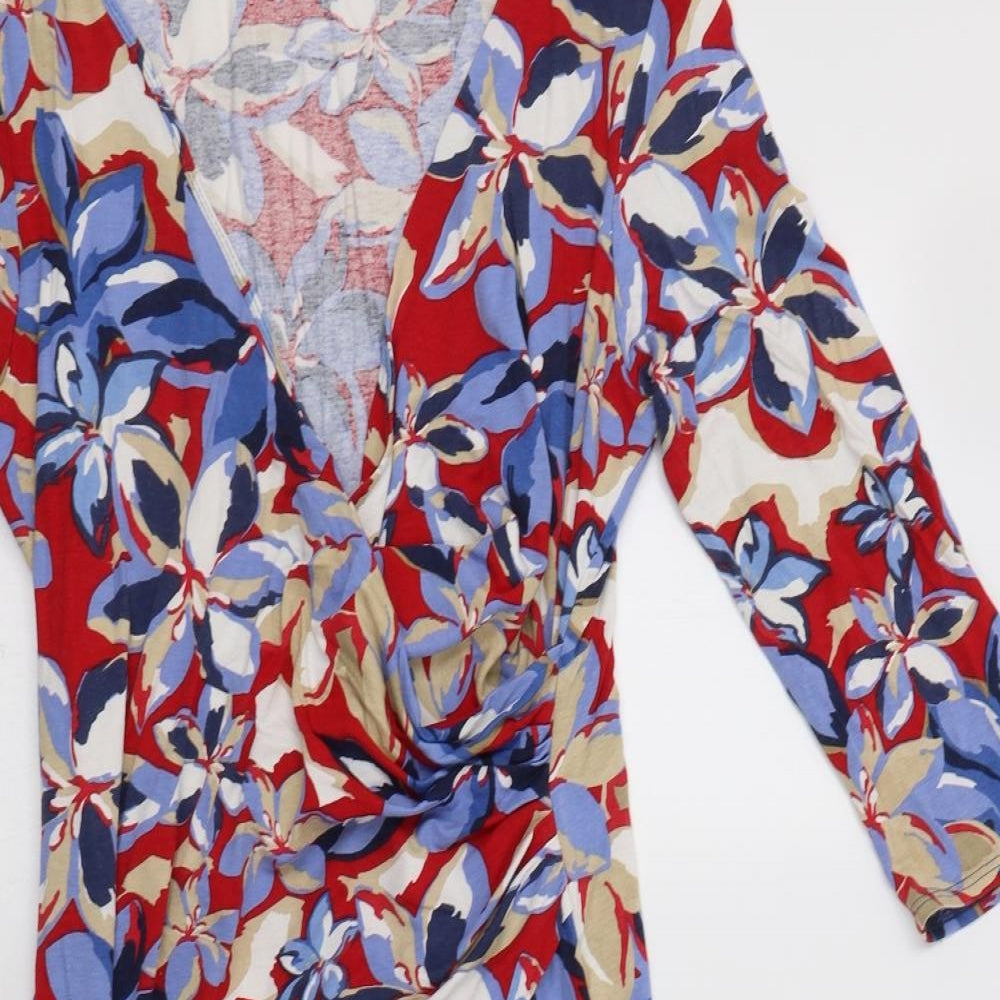 Gallery Womens Multicoloured Geometric Viscose Wrap Dress  Size 18  V-Neck