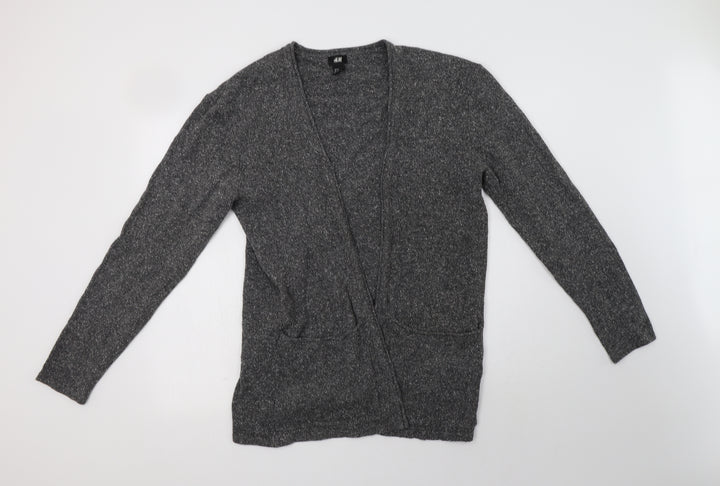 H&M Womens Grey V-Neck  Cotton Cardigan Jumper Size M