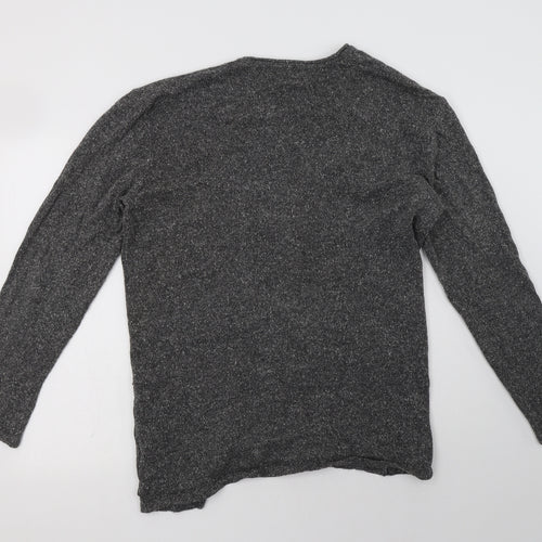 H&M Womens Grey V-Neck  Cotton Cardigan Jumper Size M