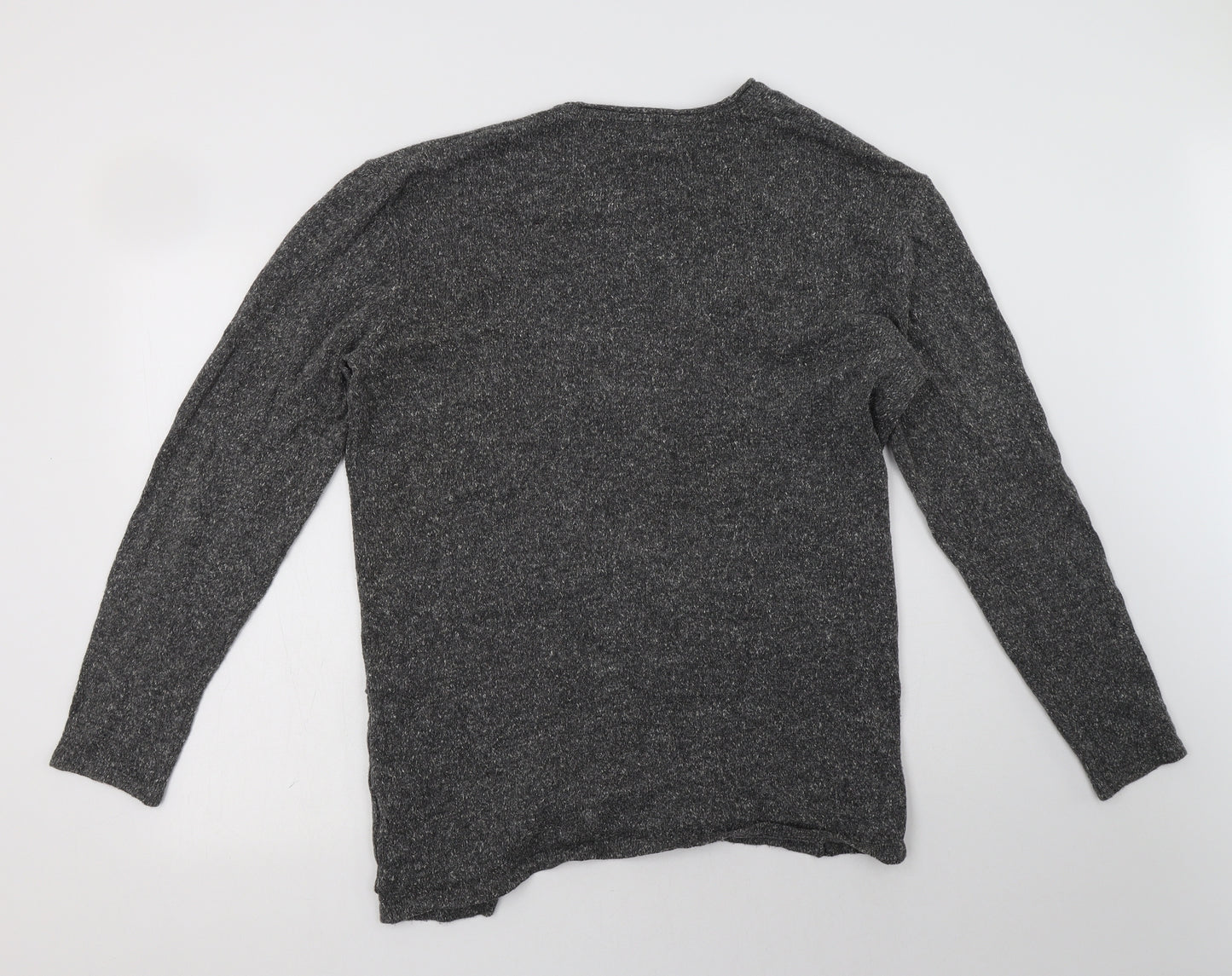 H&M Womens Grey V-Neck  Cotton Cardigan Jumper Size M