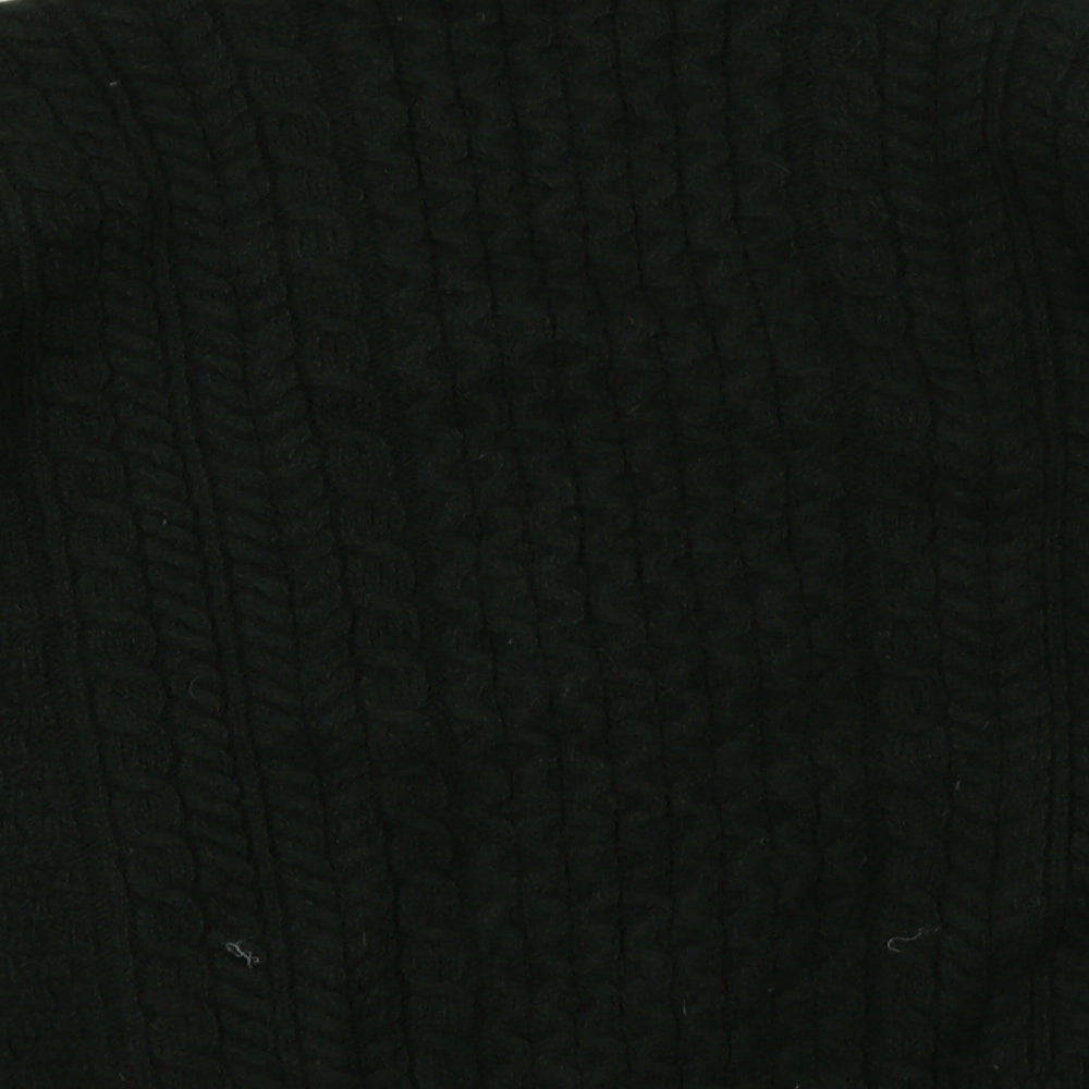 Aran Womens Green V-Neck  Wool Cardigan Jumper Size XL